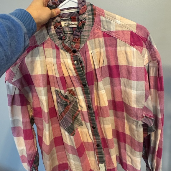 FP Movement by Free People Pink Plaid Button Down Shirt - Picture 2 of 5